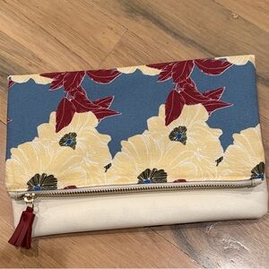 Rachel Pally Floral Clutch in Burgundy, Blue, and Cream